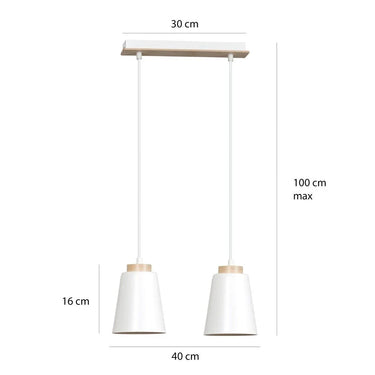 BOLERO 2-lichts hanglamp - Wit