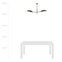 LOTUS 2-lichts hanglamp - Zwart goud - afbeelding 2
