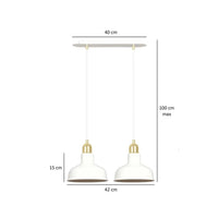 IBOR 2-lichts hanglamp - Wit met gouden accenten - afbeelding 2