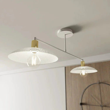 SPIRIT 2-lichts hanglamp - Wit metaal goud accent