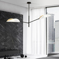 VENE 2-lichts hanglamp - Wit textiel - Zwart frame - afbeelding 2