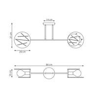 FRICK 2-lichts plafondlamp - Zwart metaal - afbeelding 2