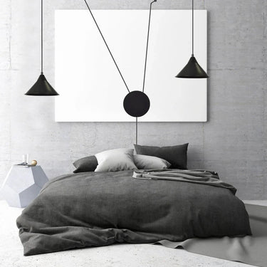 ABRAMO 2-lichts hanglamp - Zwart metaal