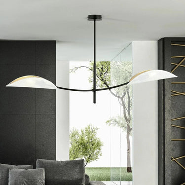 LOTUS 2-lichts hanglamp - Wit-gouden kappen