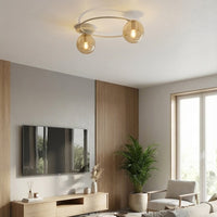 Sopra plafondlamp amber glas 2-lichts amber