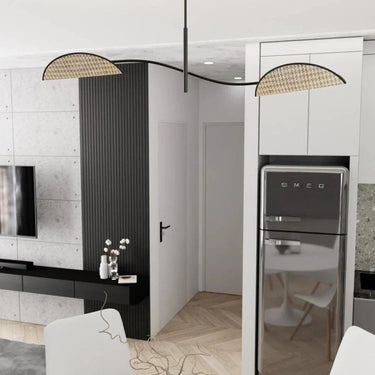 LOTUS 2-lichts hanglamp - Zwart frame