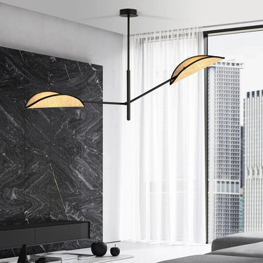 VENE 2-lichts hanglamp - Zwart Rotan