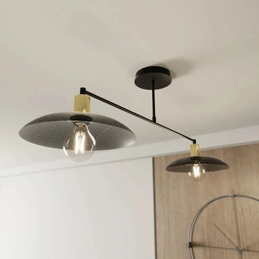 SPIRIT 2-lichts hanglamp - Zwart met gouden accenten