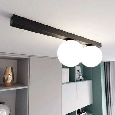 FIT 2-lichts plafondlamp - Wit glas - Zwart frame