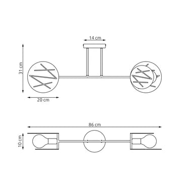 FRICK 2-lichts plafondlamp - Wit