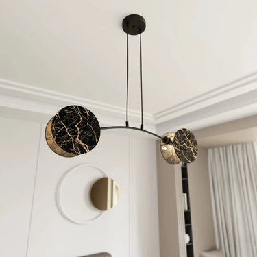 MARBLE 2-lichts hanglamp - Zwart marmerpatroon