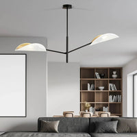 VENE 2-lichts hanglamp - Wit textiel - Zwart frame hanglamp met lampenkap - afbeelding 5