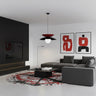 Nagoya hanglamp wit glas 2-lichts zwart bordeaux hanglamp met lampenkap - afbeelding 5