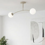 Pregos plafondlamp opaalwit glas 2-lichts plafondlamp met ronde bol - afbeelding 5