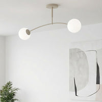 Pregos plafondlamp opaalwit glas 2-lichts plafondlamp met ronde bol - afbeelding 5