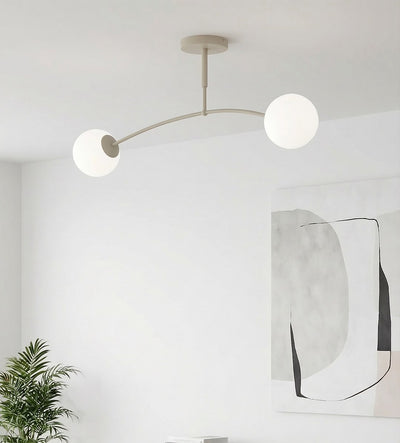 Pregos ceiling light opal white glass 2-light