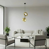 VANILLA 2-lichts hanglamp - Goud zwart hanglamp met lampenkap - afbeelding 5