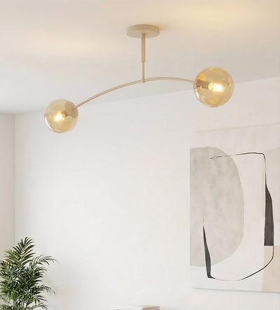 Pregos plafondlamp amber glas 2-lichts amber