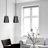 BOLERO 2-lichts hanglamp - Zwart met hout hanglamp met lampenkap - afbeelding 5