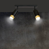 HIRO 2-lichts plafondlamp - Zwart met goud plafondspots & spotbalken - afbeelding 5