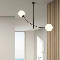 Emibig HUNTER 2-lichts hanglamp - Wit glas - Zwart frame