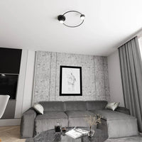 LUCIO 2-lichts plafondlamp - Zwart frame plafondlamp met kap - afbeelding 6