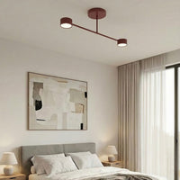 Halo plafondlamp 2-lichts bordeaux plafondlamp met kap - afbeelding 7