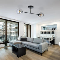 ROMA 2-lichts plafondlamp - Smoked glas plafondlamp met ronde bol - afbeelding 8