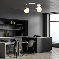 SOPRA 2-lichts plafondlamp - Wit glas plafondlamp met ronde bol - afbeelding 10