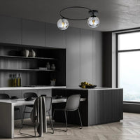 SOPRA 2-lichts plafondlamp - Smoked glas plafondlamp met ronde bol - afbeelding 10