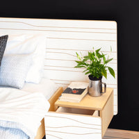 Bett mit Nachttischen Weiß Muster 160 cm