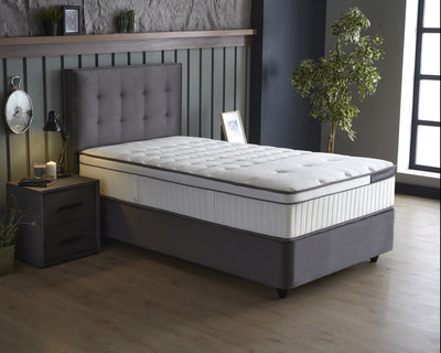 Opbergboxspring Modebedd Antraciet – 90x200 cm