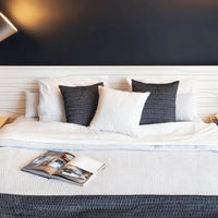 Bett mit Nachttischen Weiß Muster 160 cm