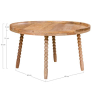 House of Nordic Jammu Salontafel van mangohout naturel Ø60 cm - Mooier Thuis