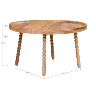 Jammu Salontafel van mangohout naturel Ø60 cm