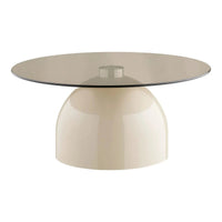 Ravello Salontafel van glas beige/grijs Ø70 cm - Mooier Thuis