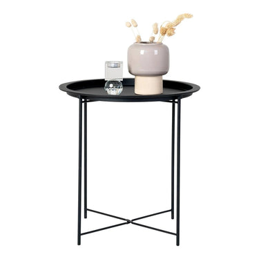Bastia Bijzettafel staal zwart Ø47 cm