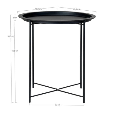 Bastia Bijzettafel staal zwart Ø47 cm