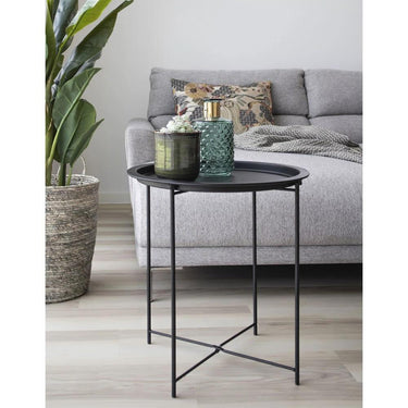 Bastia Bijzettafel staal zwart Ø47 cm