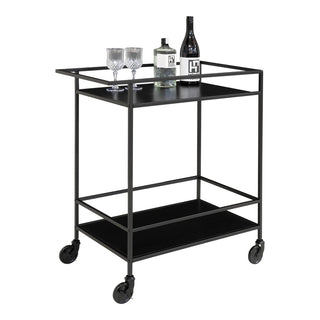 Vita Barkarretje zwart met 2 planken 68 cm barwagen - staal - Mooier Thuis