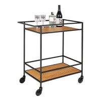 Vita Barwagen eikenlook zwart met 2 planken 68 cm - Mooier Thuis