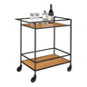 Vita Barwagen eikenlook zwart met 2 planken 68 cm - bruin en zwart - Mooier Thuis