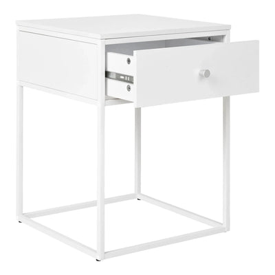 Vita Side Table with Drawer - white