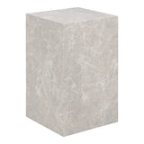 Prague Bijzettafel marmerlook 30×30×50 - beige en grijs - Mooier Thuis