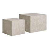 Prague Salontafel 2-delig marmerlook - beige - Mooier Thuis