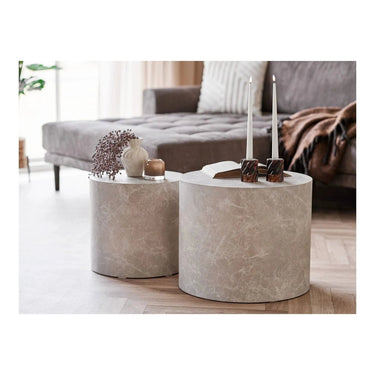 Prague Salontafel 2-delig marmerlook beige