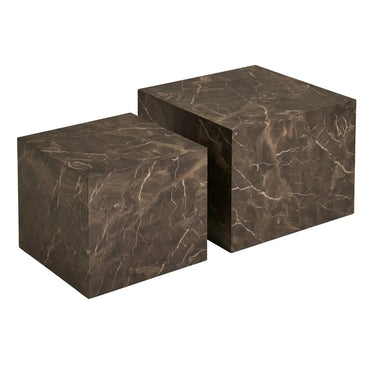 Prager 2-teiliger Couchtisch in Marmoroptik