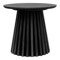 House of Nordic Osaka Bijzettafel eikenfineer zwart Ø50 cm
