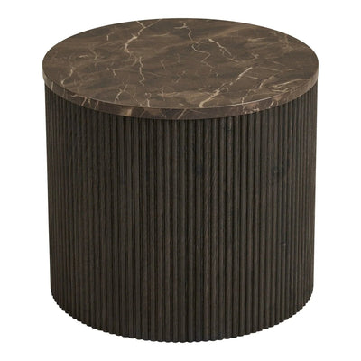 Rota Bijzettafel marmerlook bruin Ø45 cm