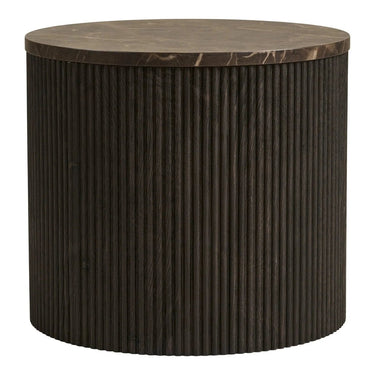Rota Bijzettafel marmerlook bruin Ø45 cm